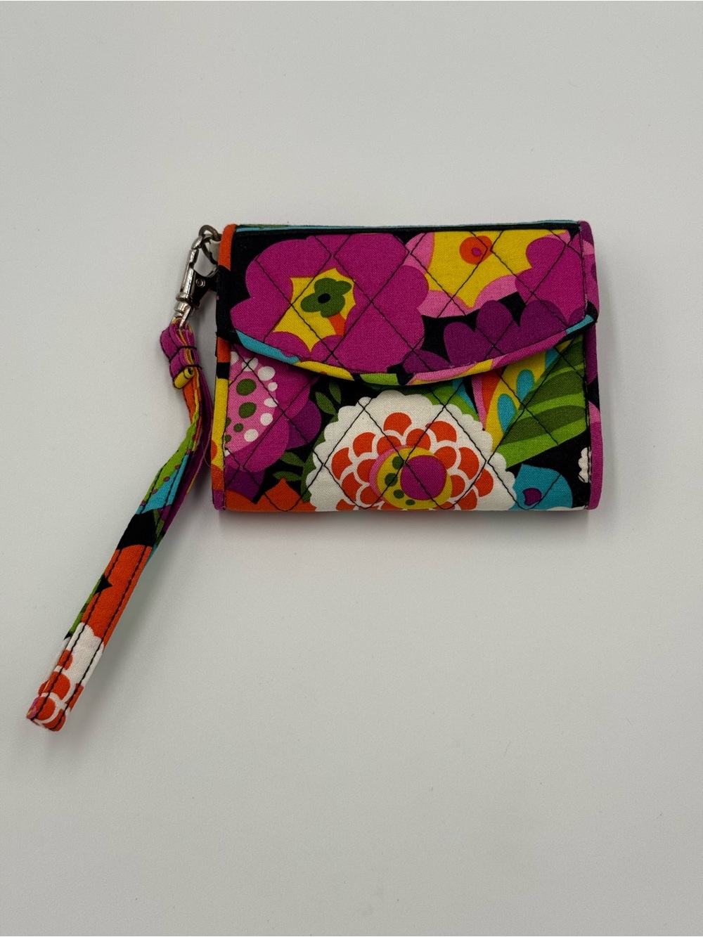 Vera Bradley Purple Floral Quilted Wristlet Wallet - Picture 1 of 6